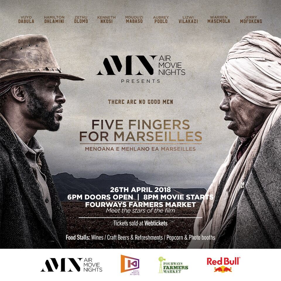 It’s official, <a href="/fivefingersfilm/">Five Fingers For Marseilles</a> is the first movie to be shown at he <a href="/FourwaysFarmers/">The Fourways Farmers Market</a> Market brought to you by the good people at <a href="/airmovienights/">IG: @AirMovieNights</a> open air cinemas. <a href="/webticketsSA/">webtickets.co.za</a> got you covered. See link in bio for bookings #POPCORNSUP #LIGHTUPTHESKY 🍿🎬🎟🔊🇿🇦🌍✊🏾🍿