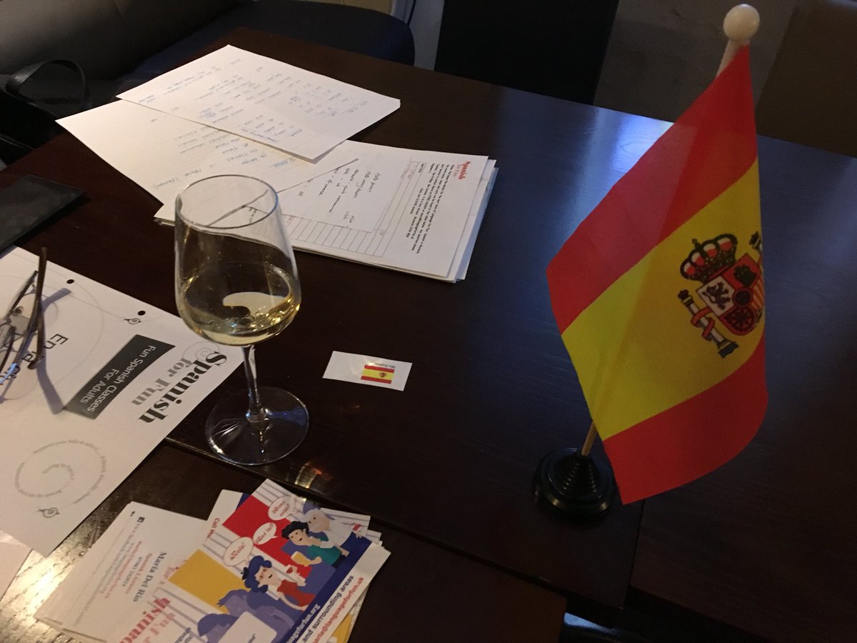 MariaDR785's tweet photo. Thank you to #BarCatalanTapas for a wonderful evening of Spanish lessons in #Warwick.
Really pleased everyone enjoyed the Spanish Taster lesson for Beginners 1 and lovely to see my Beginners 2 again back for a new term. ¡Muchas gracias a todos! #SpanishforFun 🍷🇪🇸💃🏻🍺🥘 https://t.co/RPstr0cYK0