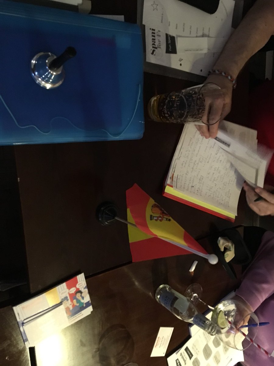 MariaDR785's tweet photo. Thank you to #BarCatalanTapas for a wonderful evening of Spanish lessons in #Warwick.
Really pleased everyone enjoyed the Spanish Taster lesson for Beginners 1 and lovely to see my Beginners 2 again back for a new term. ¡Muchas gracias a todos! #SpanishforFun 🍷🇪🇸💃🏻🍺🥘 https://t.co/RPstr0cYK0