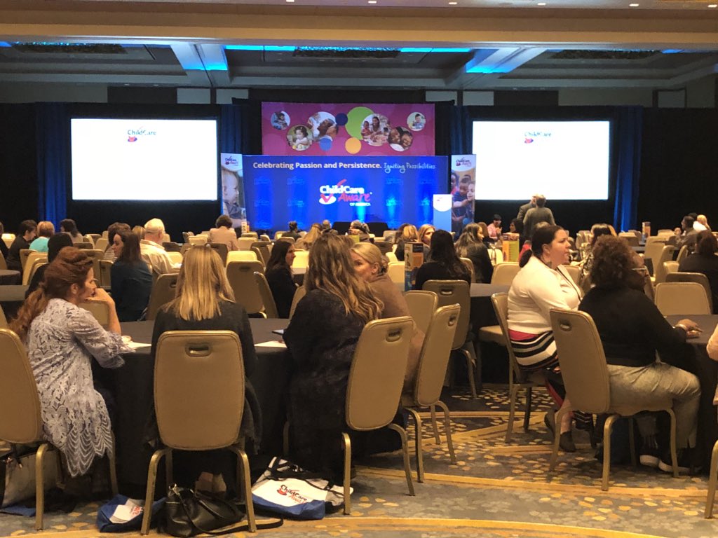 ChildCareAware's tweet photo. We are ready to #CelebrateChildCare!!!! Welcome to the opening plenary for the child care event of the year. #30years #Symposium18 https://t.co/gDqfOmIWcb