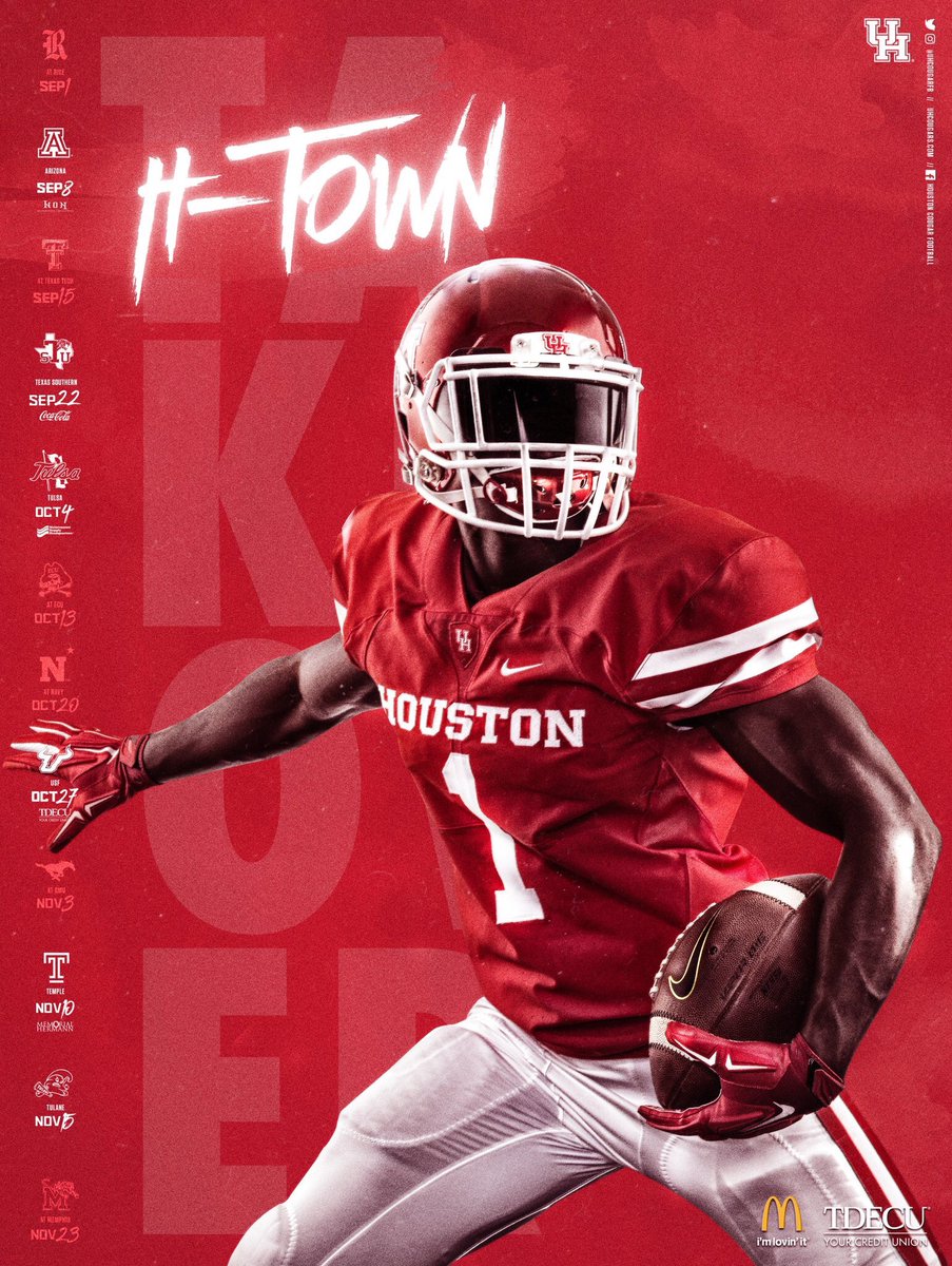 PosterSwag's tweet photo. Awesome @UHCougars @UHCougarFB schedule poster! https://t.co/7HjUoGuSEH
