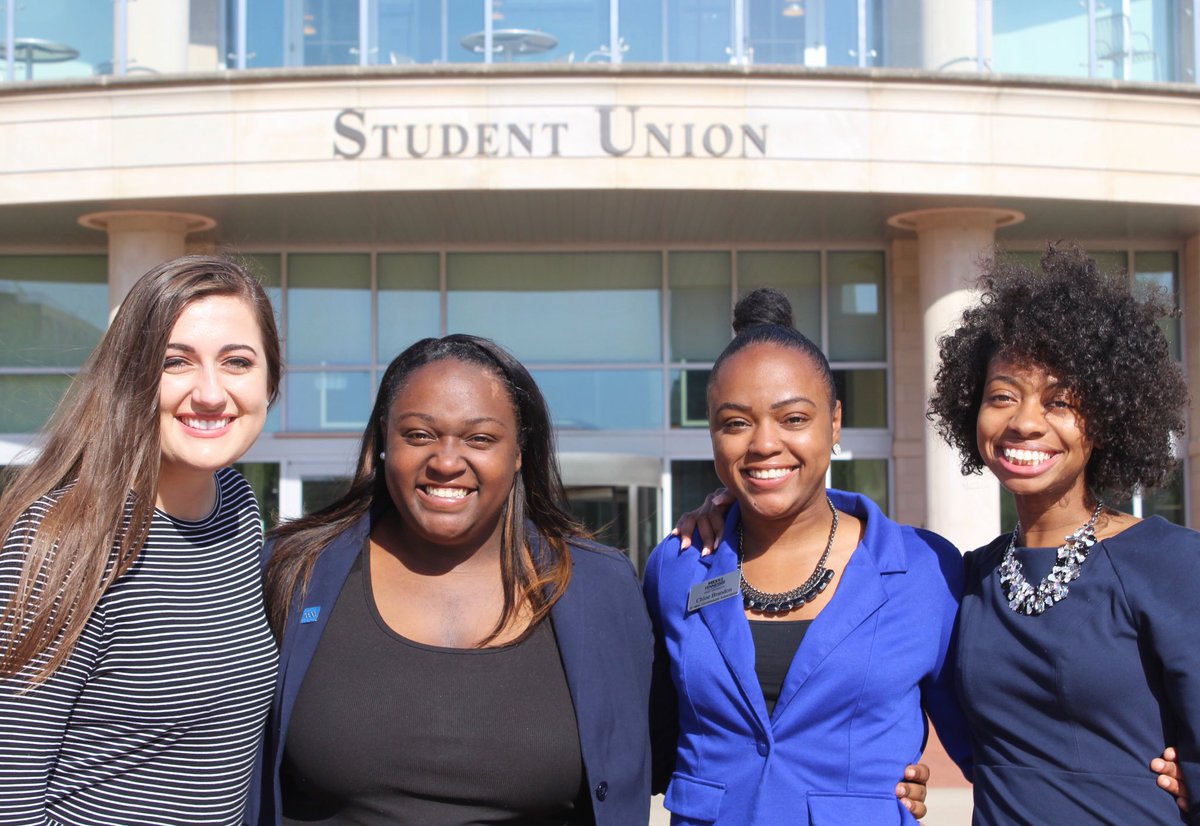 MTSUSGA's tweet photo. ANNOUNCING SGA ELECTION RESULTS! In order from left to right, we CONGRATULATE Delanie McDonald (Executive VP), Courtney Brandon (President), Chloe Brandon (VP of Campus Relations), and BréYhana Johnson (VP of Marketing)! Our 2018-19 Exec 🎉 https://t.co/GrWf7oyoRK