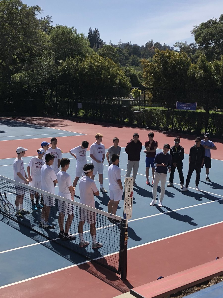 gogryphons's tweet photo. Boys tennis celebration for our four seniors this afternoon before the big match vs Harker. Go Gryphons https://t.co/CTluPwTJRH