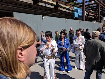 Valimail's tweet photo. This prize is fit for a KING! Snag a selfie with Elvis and tag it with #StopImpersonators at #RSAC for a chance to win an Apple Watch! https://t.co/ewCgGZEIyq
