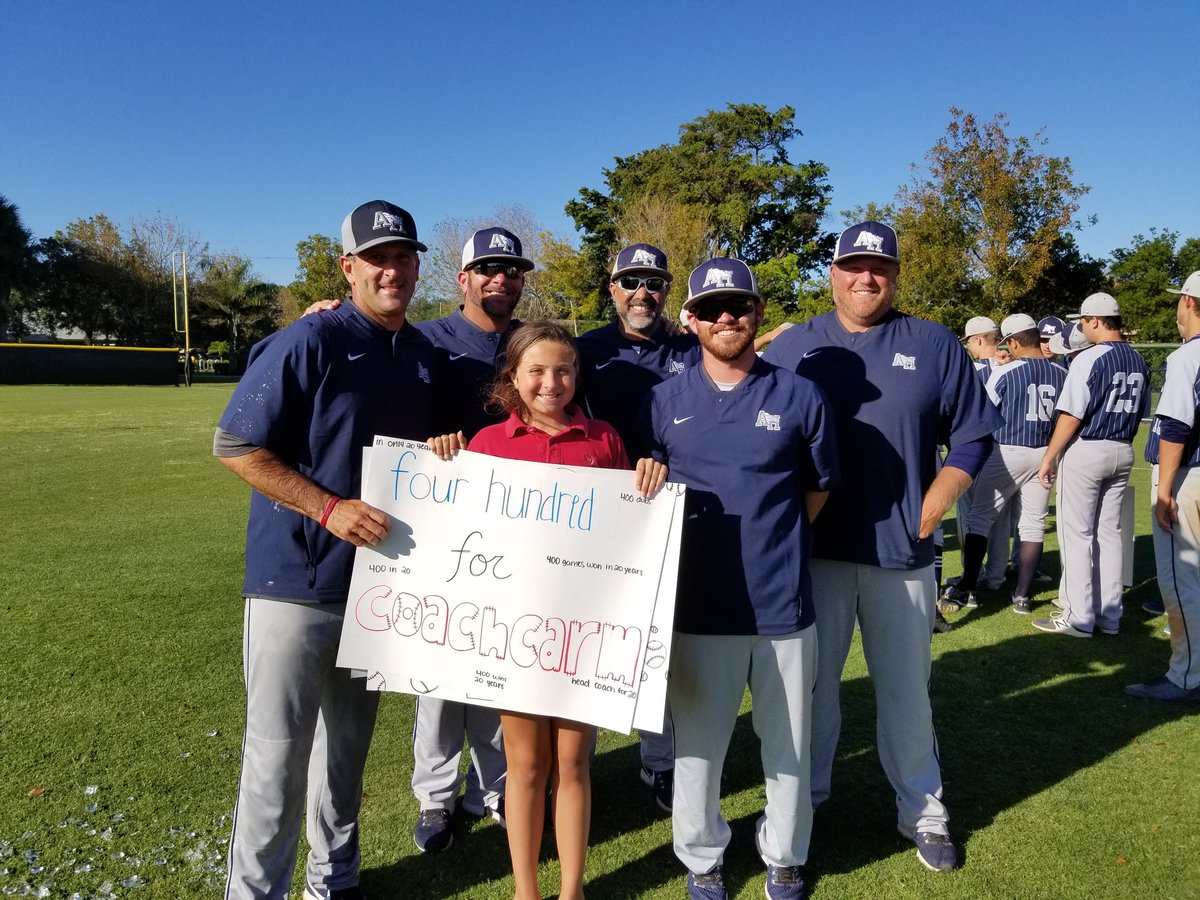 MazzaToday's tweet photo. Head Baseball Coach, Carm Mazza at AHS Delray won his 400th Game in 20 Seasons. https://t.co/cSwldUEHtn