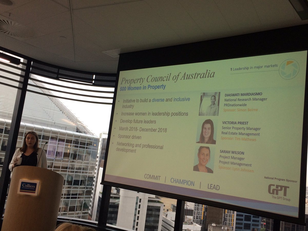 DrMardiasmoPRD's tweet photo. Excited to represent @PRDnationwide as one of 3 ladies at @ColliersIntAust Brisbane to be involved as a participant in @propertycouncil 500 #women in #property program. had my first #Residential committee meeting last week can't wait to be involved even more! #Property_research https://t.co/YiiYbnEHDI