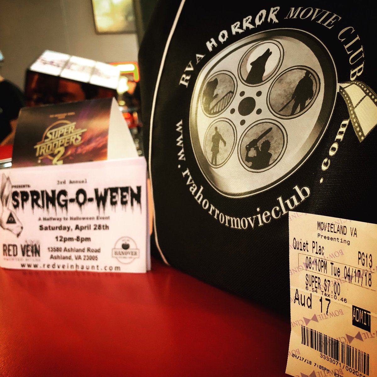 Shhh... Quiet Place with RVA Horror Movie Club. 🍿 #rva #horrorclub #rvahorrormovieclub