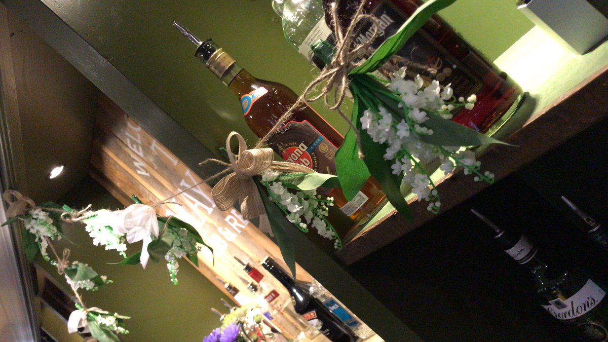 Wennapat's tweet photo. We have a annual celebration in Helston called Flora Day, our latest bar display is recognising this and will help capture bookings for the big day @WeAreSUGM @Vicki01Thornton https://t.co/dBF4NOH8VH