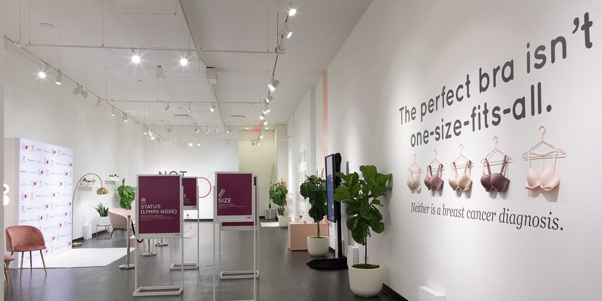 genentech's tweet photo. #DYK there are many different types of #breastcancer? Today we launched a pop-up experience with @LivingBeyondBC and @ThirdLove to educate that #breastcancer is #NotOneType. https://t.co/mZaDebvx6H https://t.co/0Dcwn6l97g