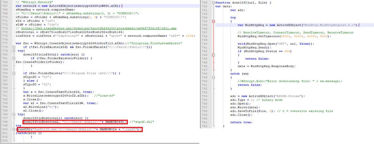 DissectMalware's tweet photo. #JScipt: uses WinHttp.WinHttpRequest.5.1 to dl malware
https://t.co/52jUmsRueq
#dll: hxxps://fs3.transfernow.net/download/5acc04b634c03/attachment/ab9b57f2615f/ufc1.wma
https://t.co/TPiDibHEI4 https://t.co/2UJYSgkGk6