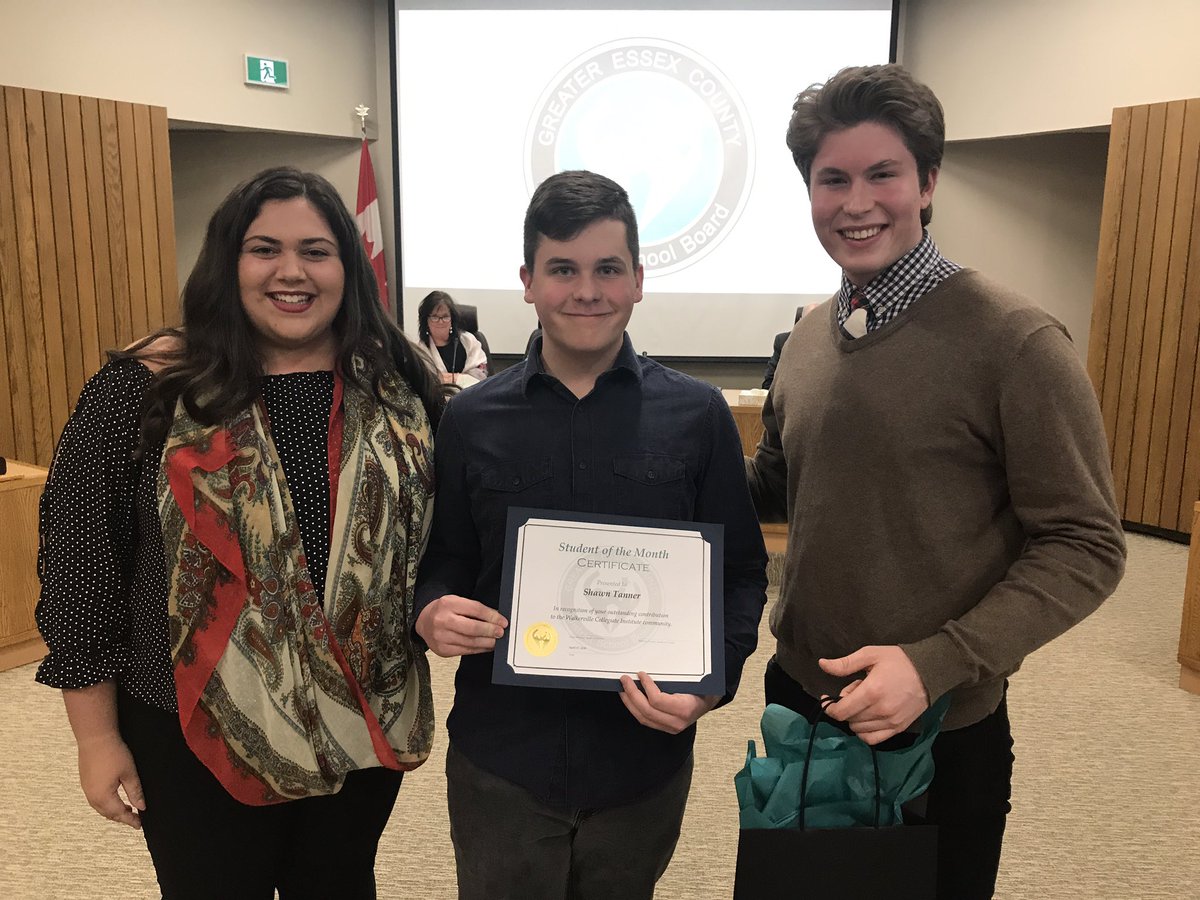 gecdsbpro's tweet photo. Congratulations to Shawn Tanner of Walkerville C.I. the GECDSB Student Senate Student of the Month for April https://t.co/wrkqrGUstM