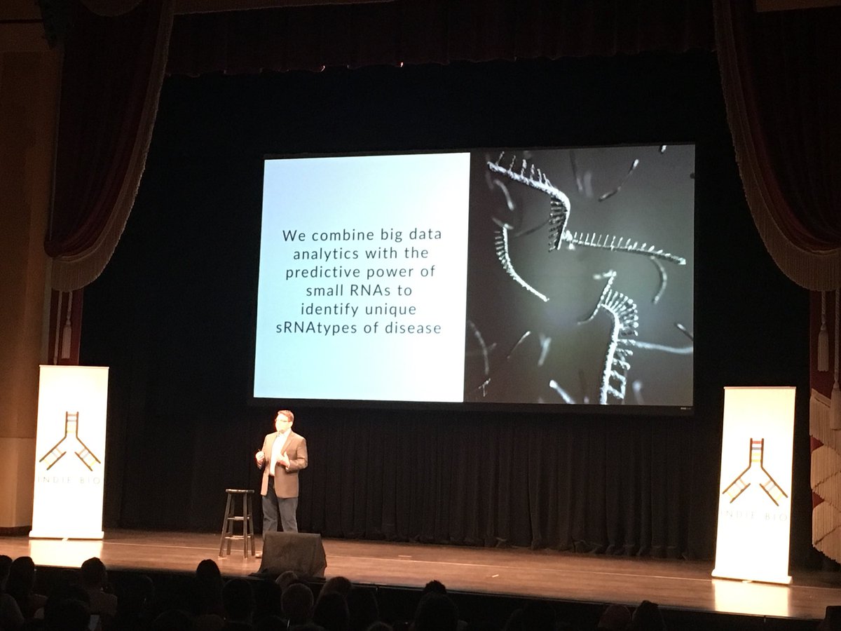 BeautytechSF's tweet photo. Humbled by your pitch David PhD at @indbio:  @sRNAlytics is developing a discovery pipeline that turns small RNAs into biomarkers. #IndieBio #demoday #SanFrancisco https://t.co/2TrDdplwuh