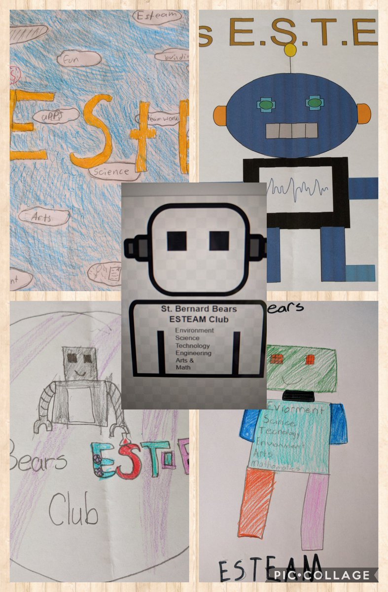 BearsESTEAM's tweet photo. @BearsESTEAM Logo vote takes place at tomorrow's meeting! Students are invited to submit last minute entries. Voting will take place on our Google Classroom via the Google Forms link. #BearsESTEAM #SneakPeek https://t.co/cqP9O9bHaG