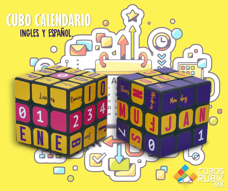 CubosRubikMX's tweet photo. Próximamente tendremos esta nueva versión del cubo calendario inglés y español. ¡Espérenlo! 

#CuboRubik #CubosRubikMX https://t.co/NfHath9w1L