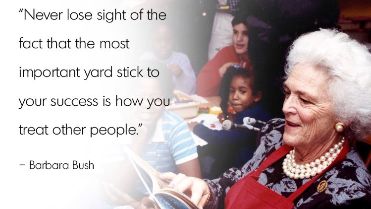 Stayfreeprotect's tweet photo. Barbara Bush was and is a magnificent inspiration to us all and we strive to be better people because of her good deeds and kind words. Wherever you are, god bless you Mrs.Bush. https://t.co/VZYLZliUHG