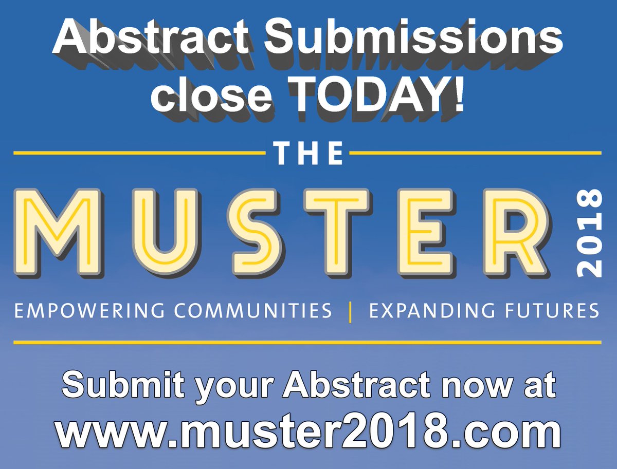 FlindersRHSA's tweet photo. Abstract submissions for #themuster2018 in Mount Gambier close TODAY! Submit yours now at https://t.co/qBYHvJvlx9! https://t.co/wbqyGquasb