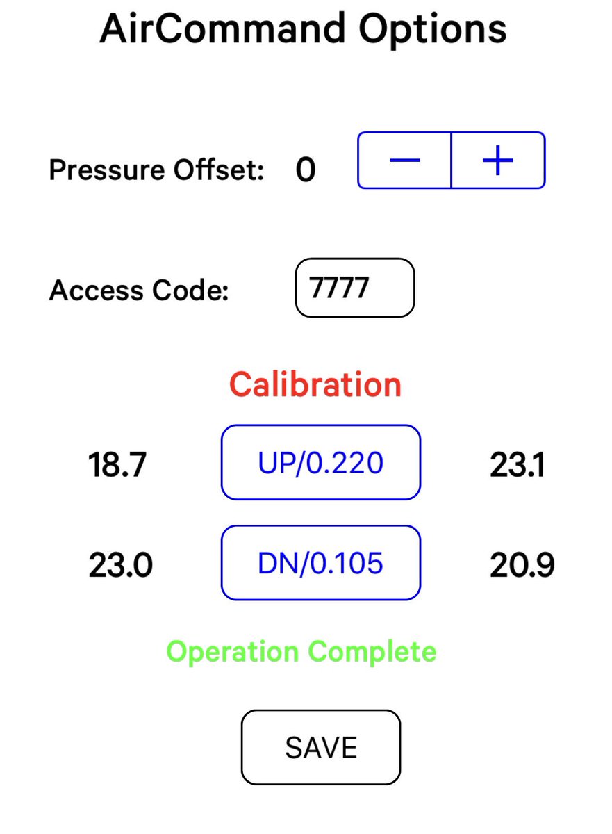 Does your air down-air up system have a way to calibrate?  Ours does!  AirCommand