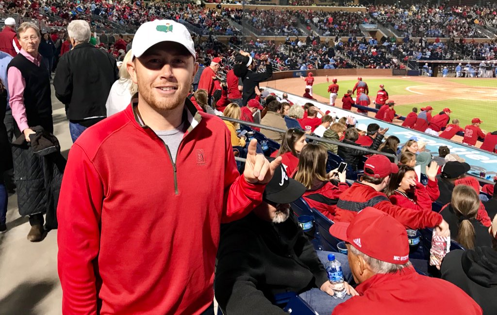PackPride's tweet photo. You know it’s a big game when @ScottyMcCreery is at the ballpark. 🐺⚾️ https://t.co/wxGhAgtZnV