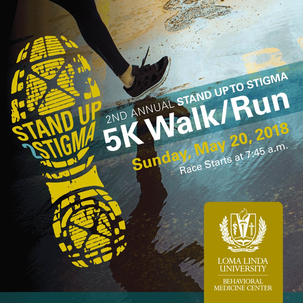 LLUHealth's tweet photo. Support &amp; Join Stand Up to Stigma 5K: May 20th  
This is a community fun walk/run aimed at bringing awareness to behavioral health services available to the community. Proceeds from the race will benefit a new children's playground at #LLUBMC. REGISTER: https://t.co/hrsvI9dzKd. https://t.co/NzKnJXQIRy