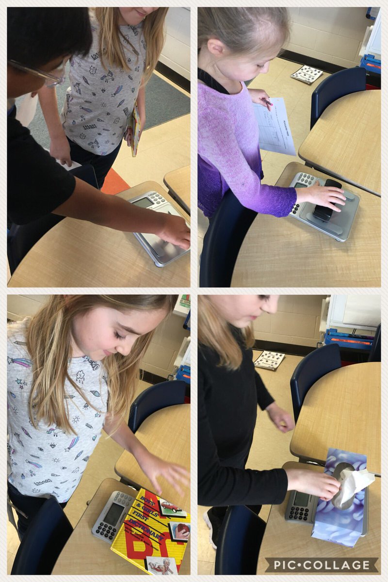 Using a scale to measure classroom items in grams and kilograms!
