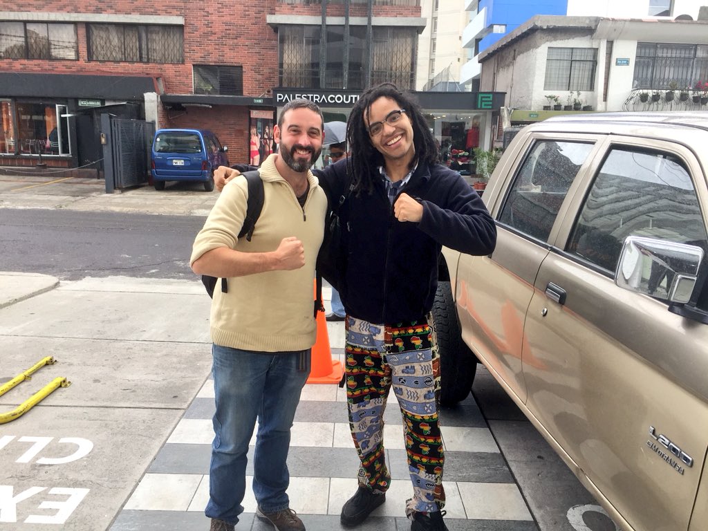 2DaysInQuito's tweet photo. 1st AD David Ceballos [left] and Director @JamPeterPan [right] feeling 💪🏼💪🏾 #PositiveVibes one week before shooting! #Director #Production #Filmmaking #Film #Filming #IndieFilm https://t.co/3Tvt6nL15J