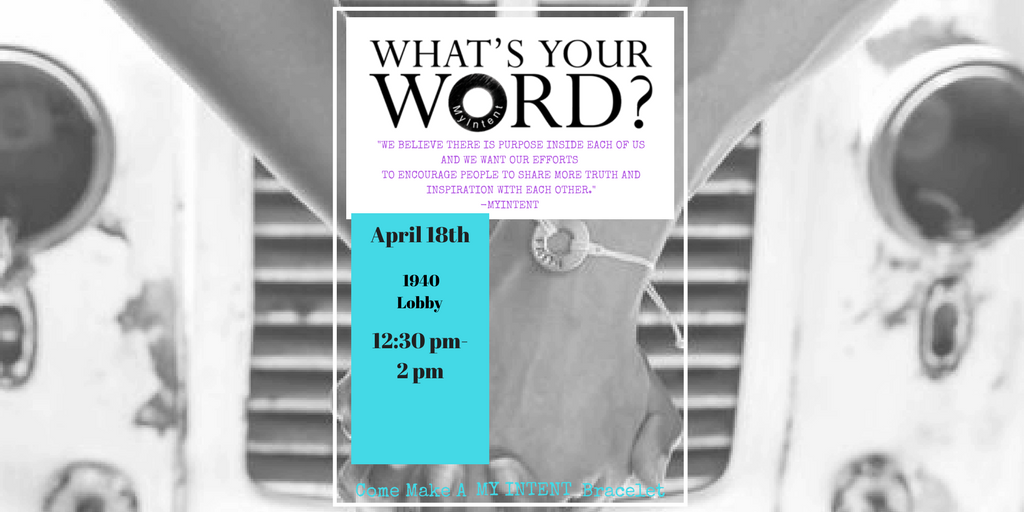 TU1940's tweet photo. Come to 1940 Lobby TOMORROW 12:30-2PM! Create your own intent bracelet for FREE! MyIntent - What's Your WORD? @myintent #myintent #templeu #templereslife #freeisforme #dontmissout https://t.co/46BMkf6OxZ
