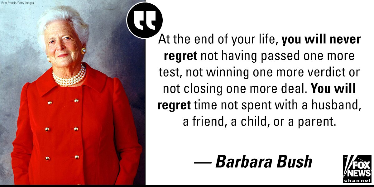 FoxNews's tweet photo. Remembering former First Lady Barbara Bush, who passed away on Tuesday at age 92. https://t.co/AoeGXouiqI