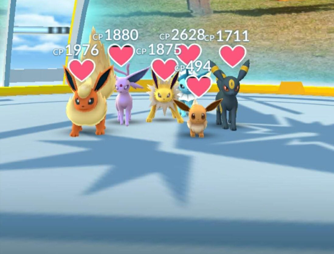 ArcticAshlea's tweet image. Hooray, a completed eeveelution gym! 😍 #pokemongo #themegyms @totalmonsense #eevee #eeveelution
