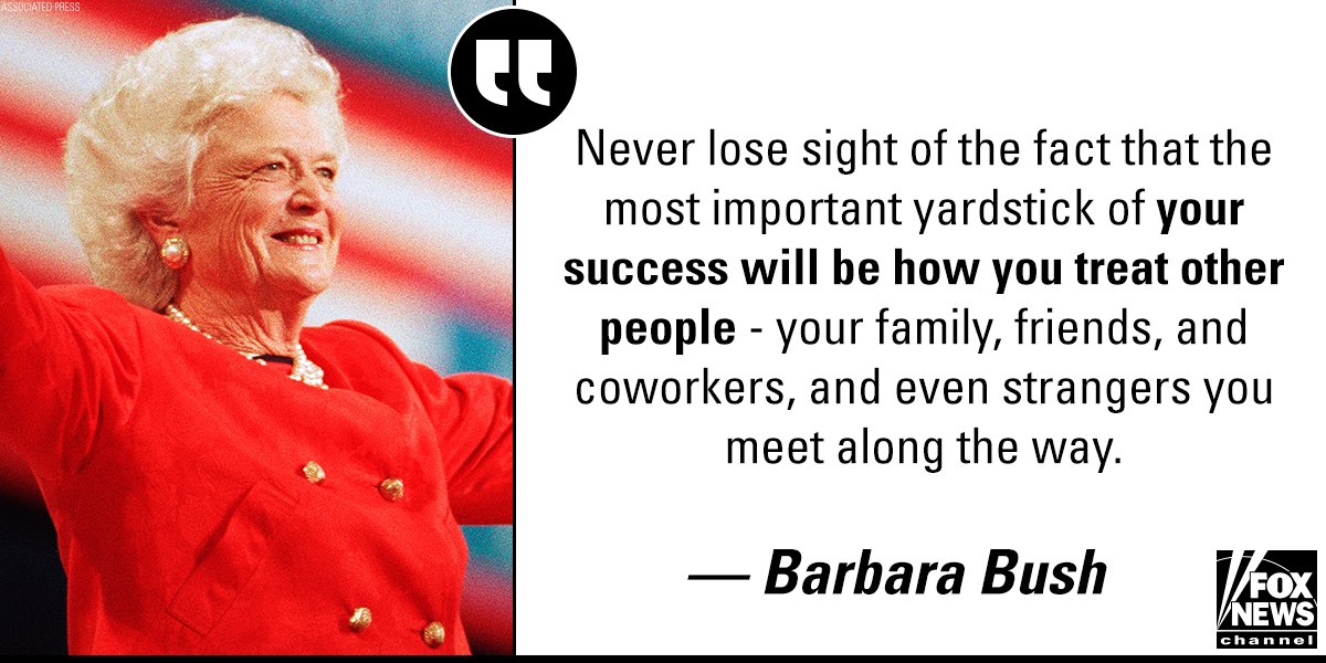 Remembering Barbara Bush who has died at the age of 92. 