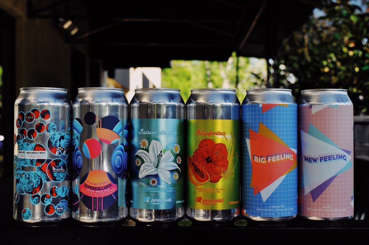 These new cans from <a href="/BrouwerijWest/">Brouwerij West</a> , @TemescalBeer and <a href="/PerennialBeer/">Perennial Artisan Ales</a> are not only beautifully designed but they taste damn good too. Pop in tonight and pick up a few cans to help you finish those pesky taxes.
