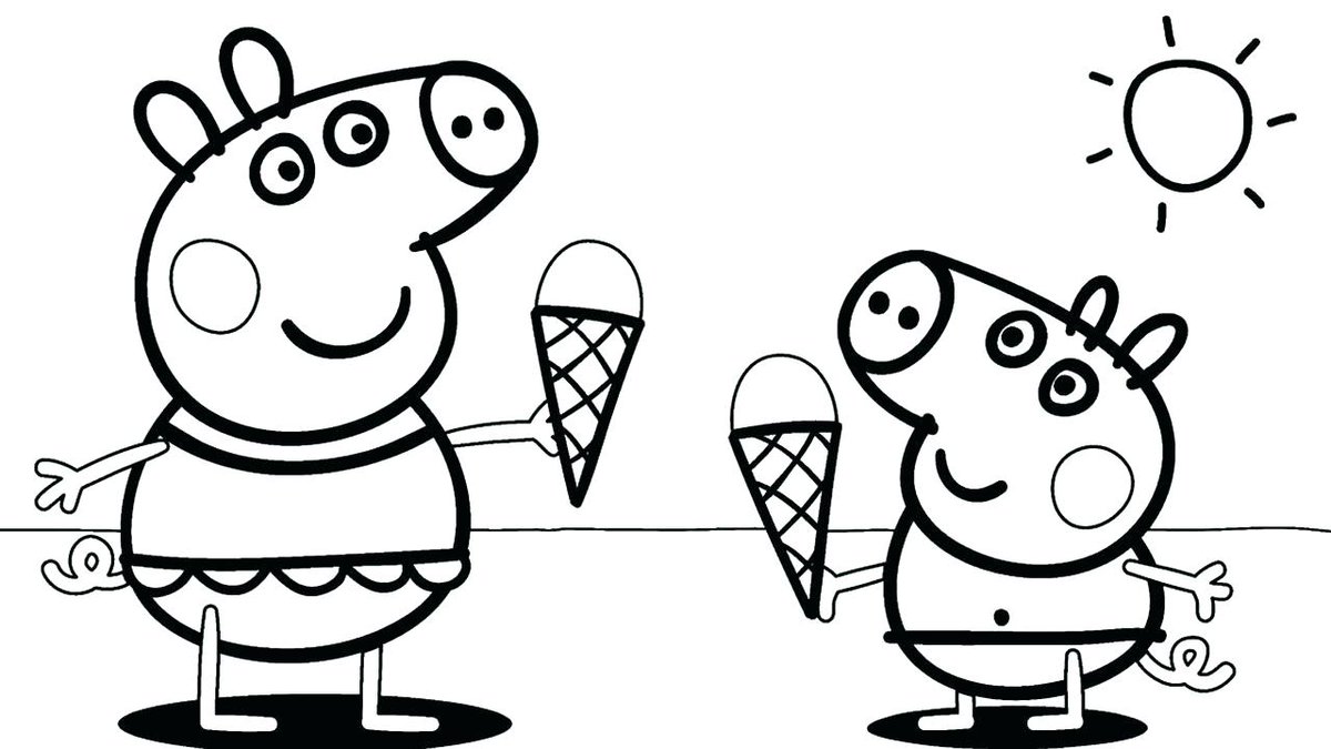 Clown coloring on Twitter "peppa pig eat ice cream 🍨🍦 in