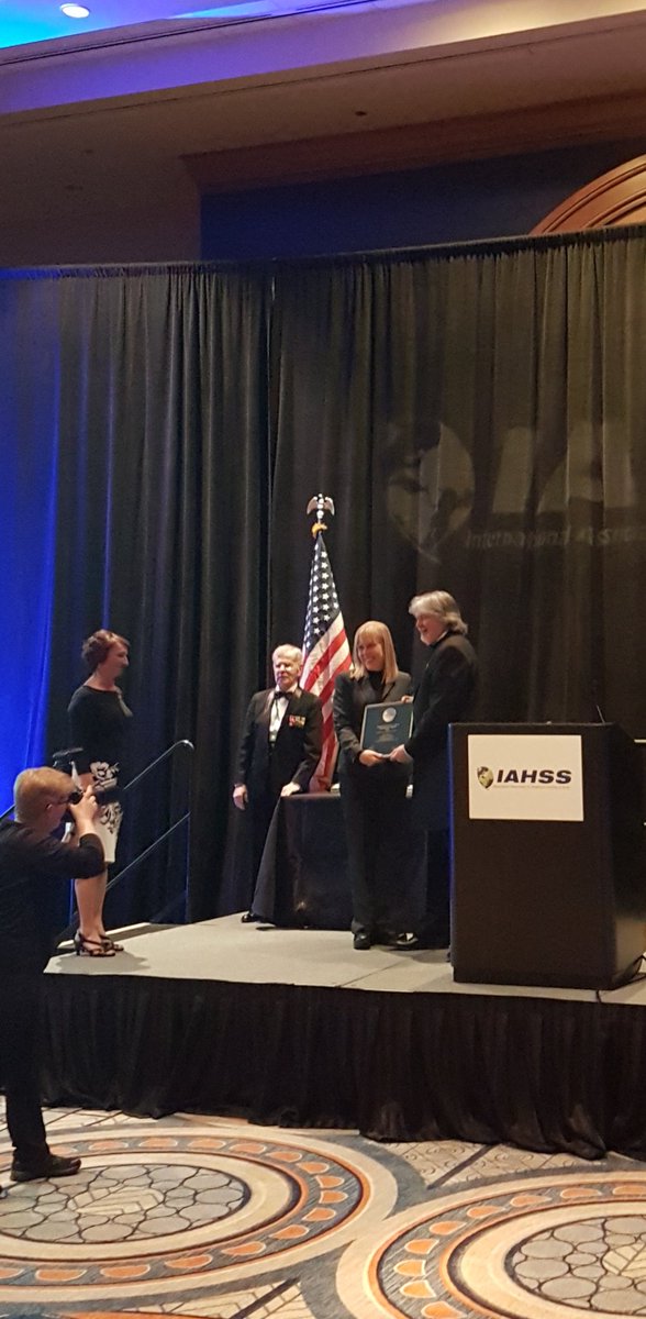 My extreme pleasure to present the <a href="/iahss/">IAHSS</a> President's Award at the #iahssACE2018 to a most deserving candidate, <a href="/RobinHattSmiles/">Robin Hattersley</a>