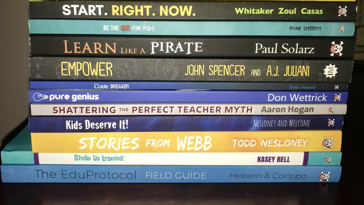 drmcclard's tweet photo. 😮 Thank you @dbc_inc for the donation to Books and Brew! #semoedchat crew, make sure to sign up and attend to win one of these great books. Your students will thank you! https://t.co/RxIZ783Qor #JR2Proud #learningstl #moedchat https://t.co/MAEsMSkbzP