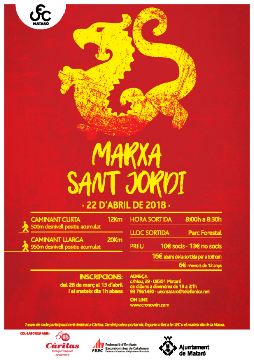 esportmataro's tweet photo. Diumenge 22 d'abril a les 8h des del #ParcForestal #Mataró Marxa Sant Jordi #EsportMataró https://t.co/c0evjjO7Mi https://t.co/em8VtbFavN