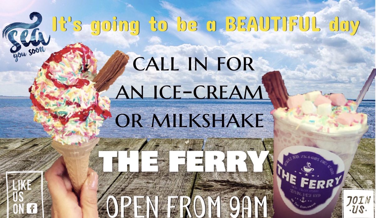 TheFerryCafe's tweet photo. Did someone say HEAT WAVE .... ?   

We do love to be beside the seaside, pop in and see us https://t.co/HTPe0otPMU