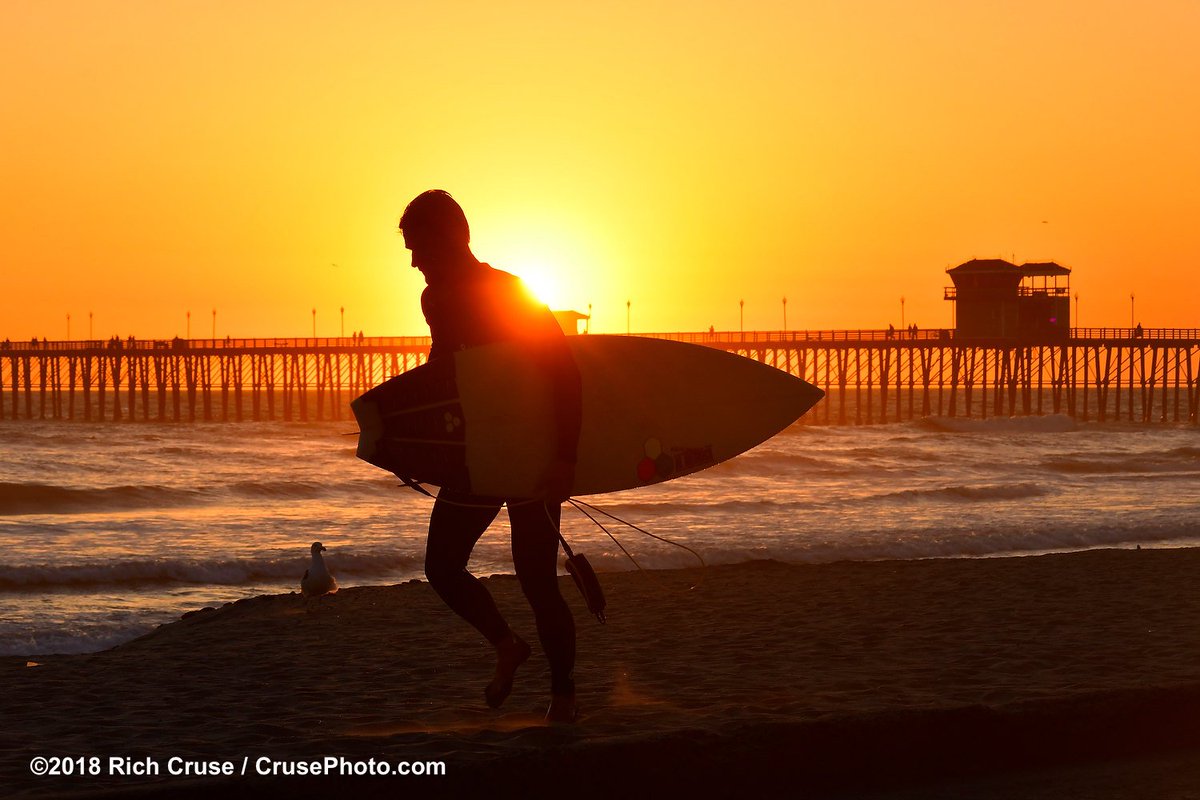 Surfer at sunset <a href="/VisitOceanside/">Visit Oceanside</a> <a href="/visitsandiego/">San Diego</a> <a href="/VisitCA/">Visit California</a> - April 17, 2018. <a href="/NikonUSA/">NikonUSA</a> #D500 #VisitSD #nikonphotography
