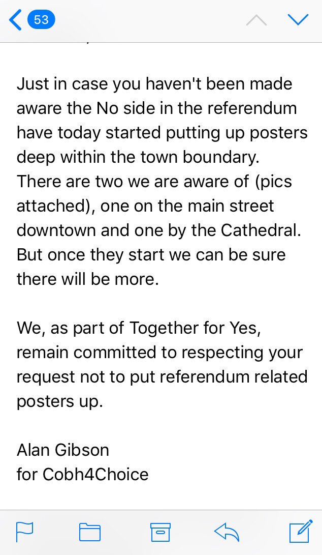 CobhTidy's tweet photo. Many thanks for co operating with & respecting our #posterfreezone in #Cobh #8thref Now can people make up their own minds informed by radio, tv, newspapers, leaflets, meetings, websites, Facebook, Twitter & other social media avenues! https://t.co/5ACZcUs61Y