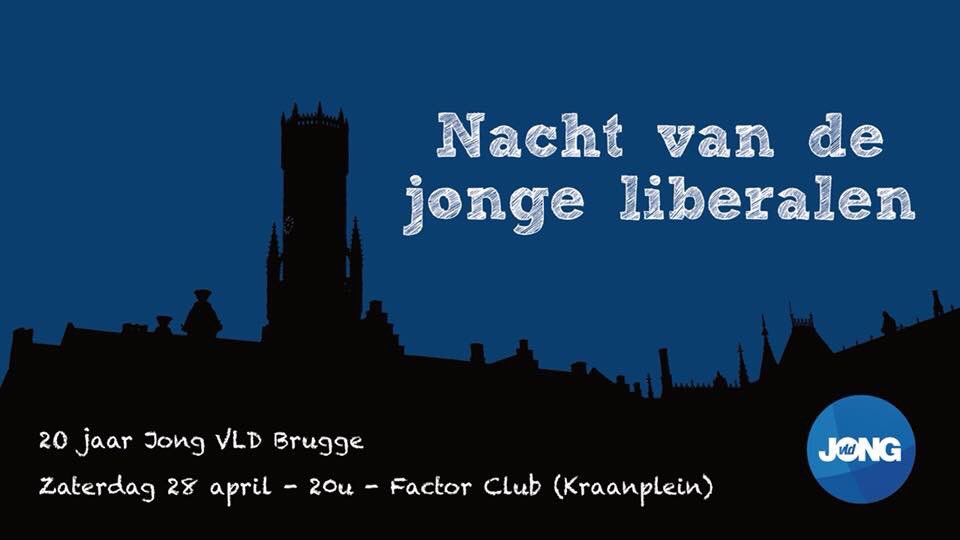 Staat 28 april al in je agenda? Dan vieren we het 20-jarig bestaan van Jong VLD #Brugge. Kom samen met ons feesten op de beats van een live dj in de Factor Club.