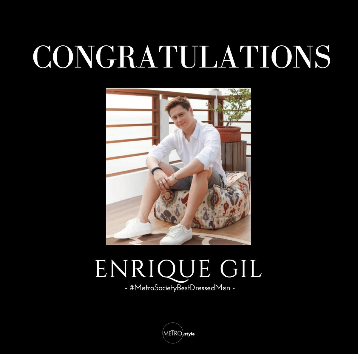ABSCBNpr's tweet photo. Congrats to @itsenriquegil for making it to @MetrodotStyle x #MetroSocietyBestDressedMen. Catch the following reveals on https://t.co/bz4nzCJaPZ https://t.co/NQEw2kkKT5