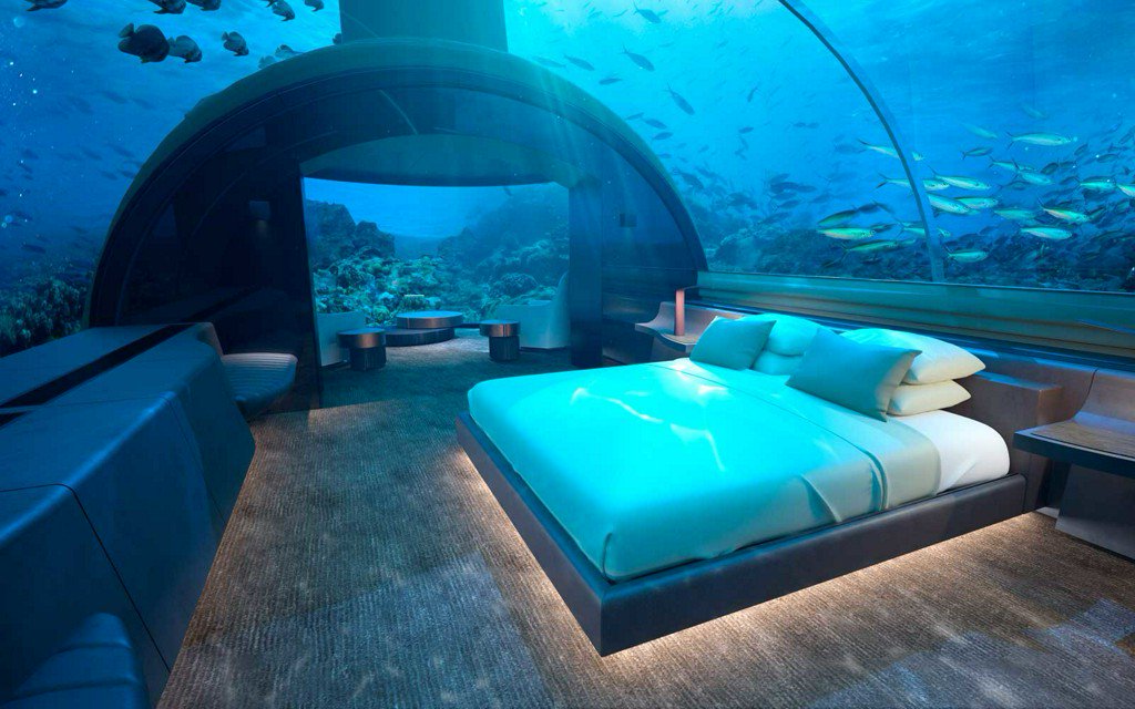 TravelLeisure's tweet photo. Forget overwater bungalows — an underwater villa is opening in the https://t.co/0e69QY7jGb https://t.co/O9mjBuMvTf