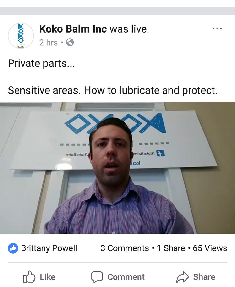 Private parts...

Sensitive areas. How to lubricate and protect.
Check out the full video at 
Facebook.com/KokoBalm/