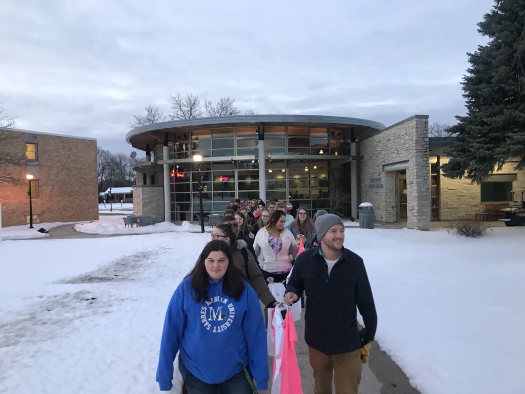 RiseTogetherWI's tweet photo. Thank you Marian University for inviting us to stand up &amp; speak out with you all! Together we stay united for change! #TakeBackTheNight #MeToo  #RiseTogether https://t.co/8iy1oASZJT