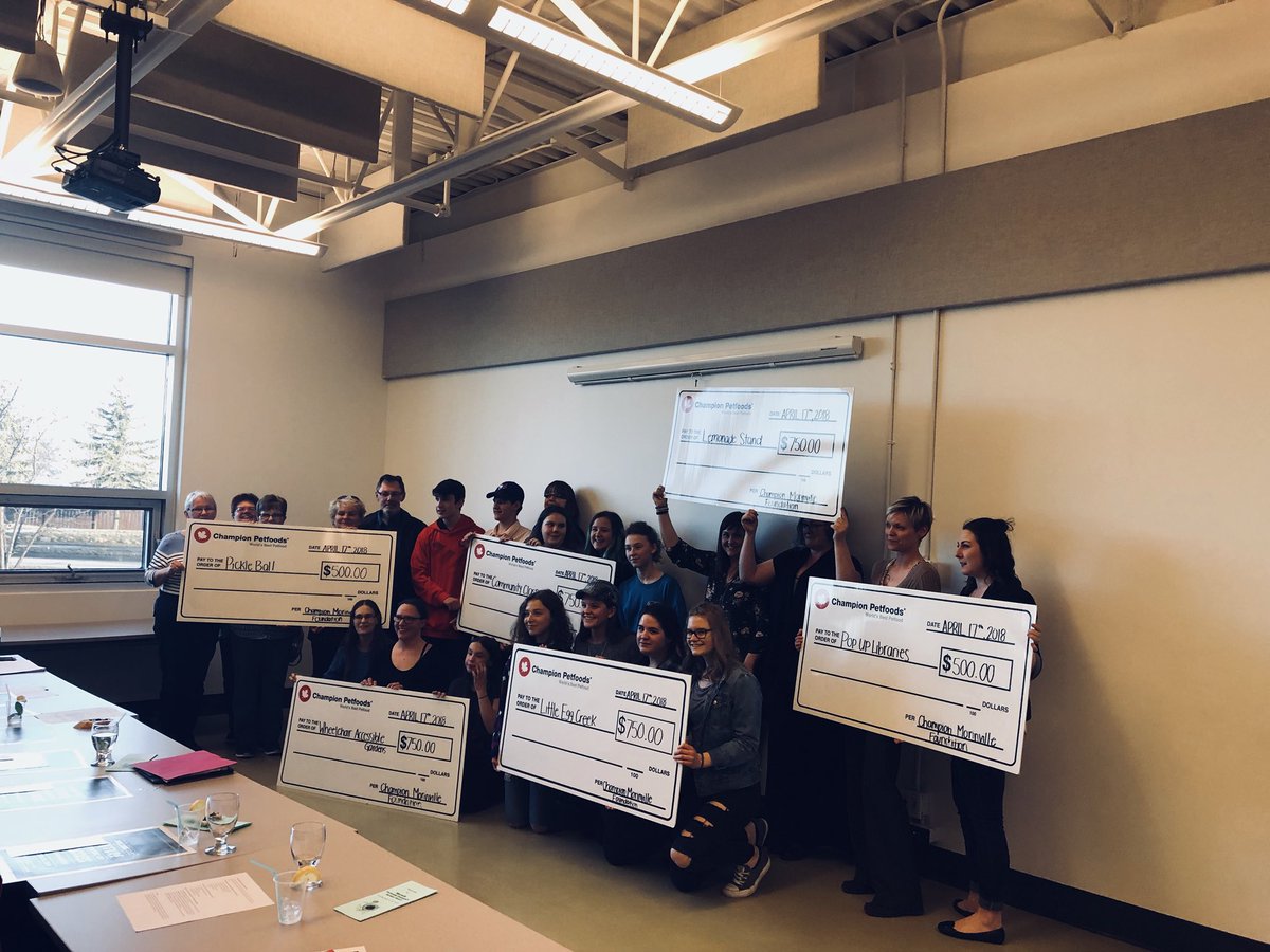 tjnholmes's tweet photo. Tonight was the inaugural Champion Morinville Foundation Pitch party event. The Board funded 6 groups bringing excellent ideas to improve our community. Thanks to @ChampionPetfood for the support! #ChampionMorinville https://t.co/y7wSsoiENN