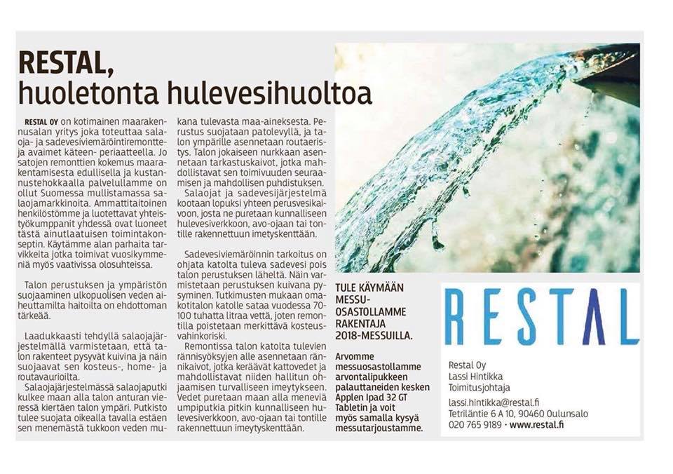 Restal__'s tweet photo. Perjantaina alkavat Rakentaja2018-messut Oulussa. Tule käymään messuosastollamme #restal #rakentaja2018 #rakentaja #Oulu https://t.co/YsqildLfkN