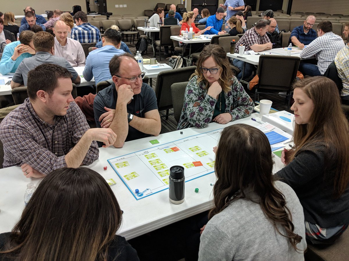 Awesome <a href="/OkaloaFlowlab/">OkaloaFlowlab</a> #Kanban simulation *at scale* workshop with <a href="/HUGEIO/">HUGE IO</a> today. You guys nailed it. :-)