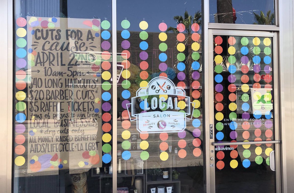 brittanylainey's tweet photo. Had so much fun decorating @TheLocalSalon today for our event!! How cute is our window??!!!!!!! #teamworkmakesthedreamwork #decoratingteam #idancedthewholetime #cutsforacause #girlpower https://t.co/cvIn95Hi38