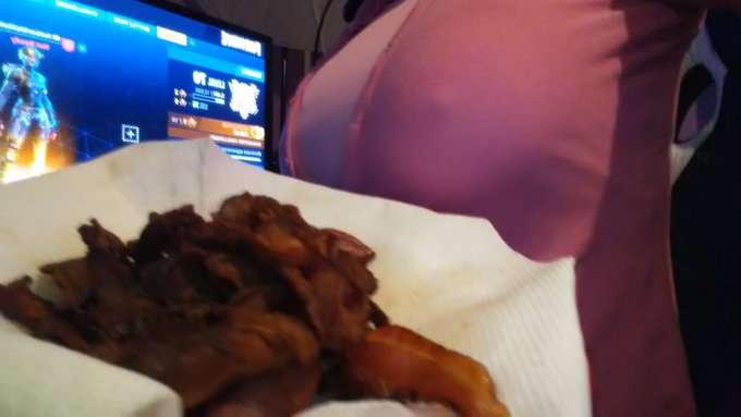 Got my PJ's on.  Just smoked a phat bowl.  Bout to eat 1 lb of bacon and a giant #Reese's peanut butter<a href="/tag/teamnosleep"class="tags"><span>#teamnosleep</span></a><a href="/tag/reese"class="tags"><span>#reese</span></a><a href="/tag/team420"class="tags"><span>#team420</span></a><a href="/tag/fortnite"class="tags"><span>#fortnite</span></a>