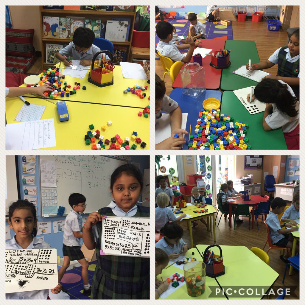 ColmCor1's tweet image. Repeated addition for multiplication using manipulatives in Year 2  #pypmaths  piccollage.com/_LNVV28Wt