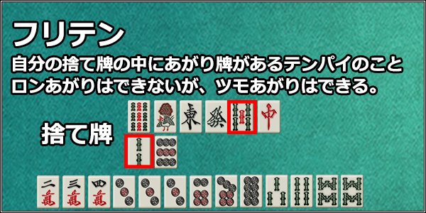 公式 麻雀 天極牌 Na Tviteru 天極講座 フリテン 自分の捨て牌の中にあがり牌があるテンパイのこと ロンあがりはできないが ツモ あがりはできる あれ あがれないそんな時は捨て牌を冷静に確認してください 広報経験談 天極牌 麻雀 役