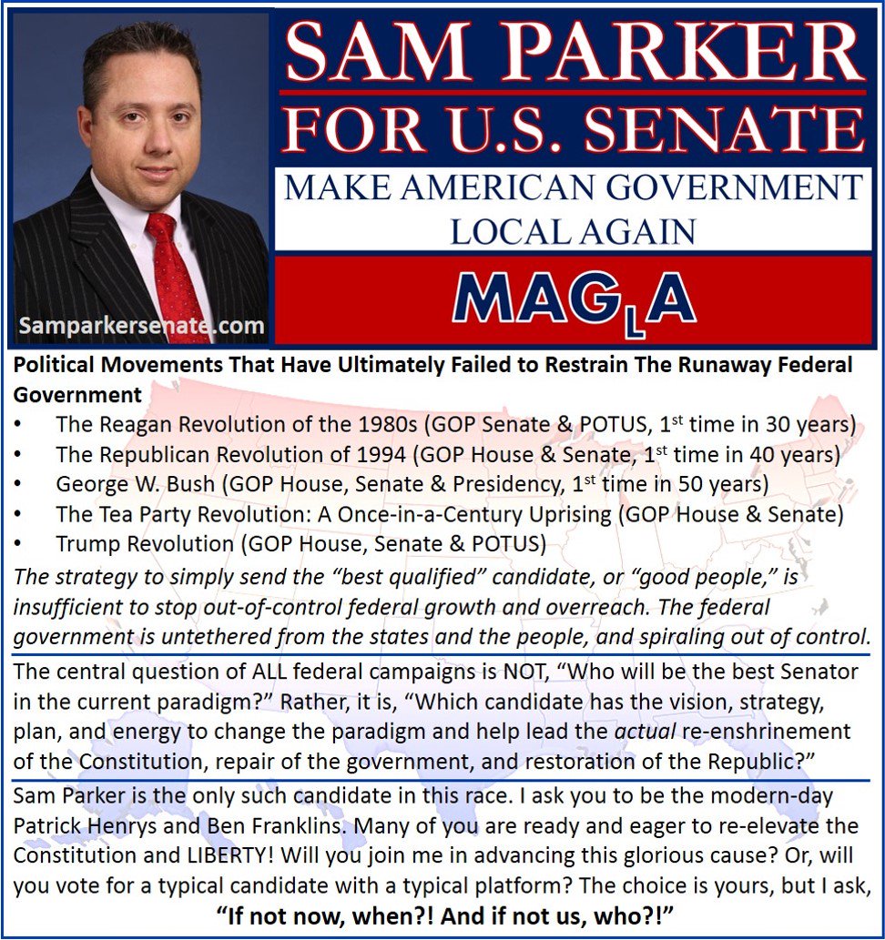 SamParkerSenate's tweet photo. New videos up on YouTube as I roll into Convention Saturday! The attached pic is what sets me apart from all my challengers. #MAGLA #Sam4Utah #PutTheYouBackInUtah #Senate2018 #UTGOP #GOP
https://t.co/KCGYhRRcPO https://t.co/YgpZ2M5Fzk